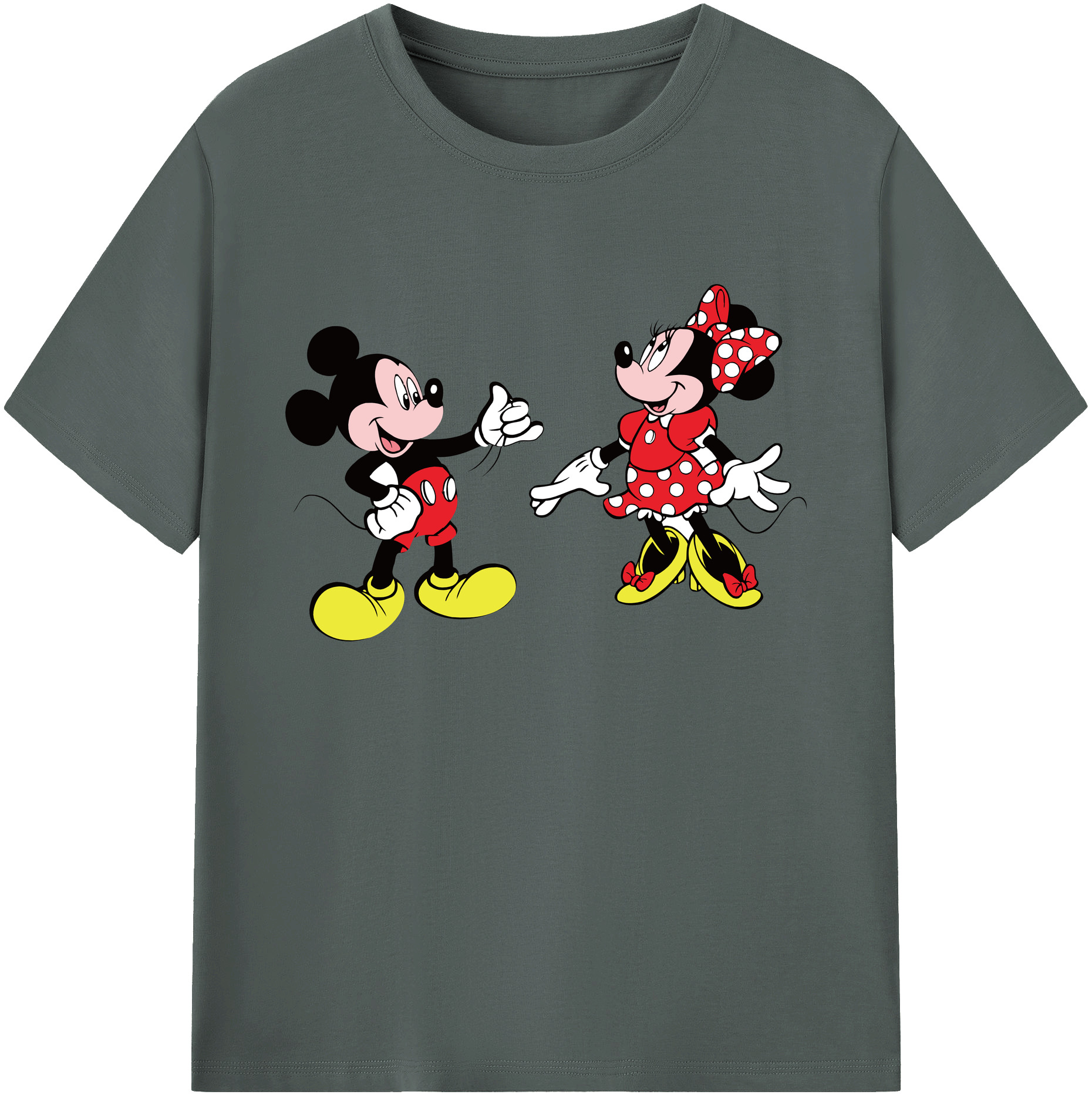 ミッキーマウス Mickey Mouse 綿100％ メンズ半袖Tシャツ｜肌触りやわらか＆通気性